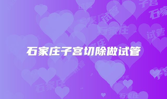 石家庄子宫切除做试管