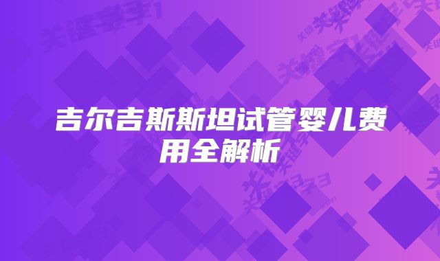 吉尔吉斯斯坦试管婴儿费用全解析