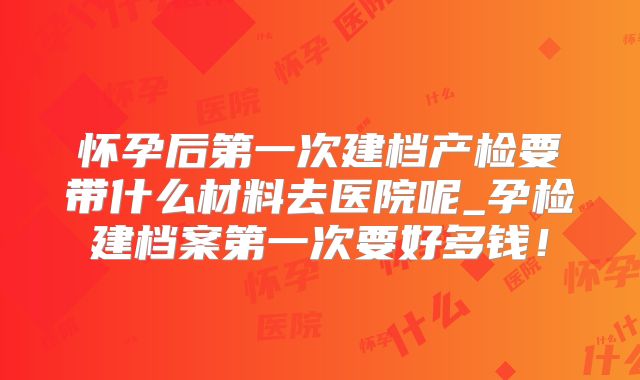 怀孕后第一次建档产检要带什么材料去医院呢_孕检建档案第一次要好多钱!