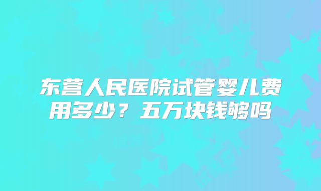 东营人民医院试管婴儿费用多少?五万块钱够吗
