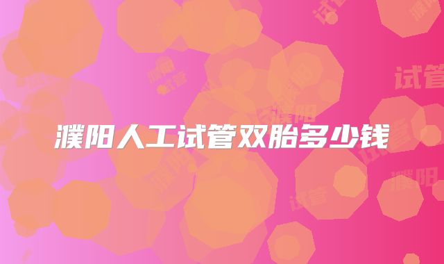濮阳人工试管双胎多少钱