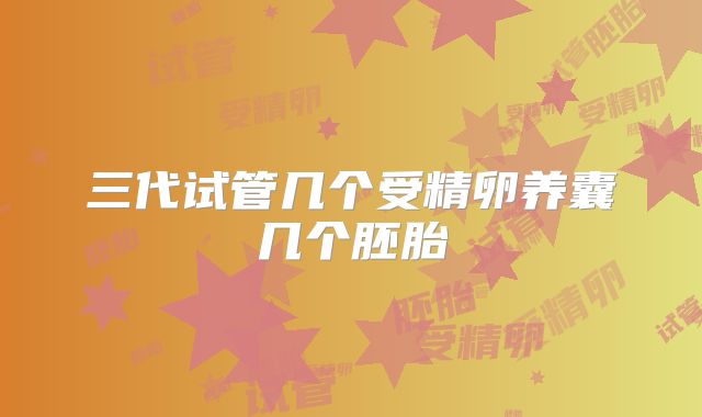 三代试管几个受精卵养囊几个胚胎