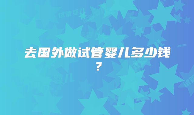去国外做试管婴儿多少钱？