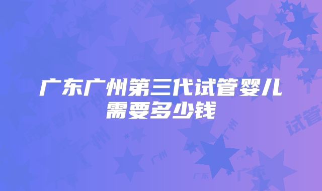 广东广州第三代试管婴儿需要多少钱