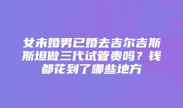 女未婚男已婚去吉尔吉斯斯坦做三代试管贵吗?钱都花到了哪些地方
