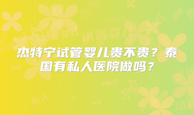 杰特宁试管婴儿贵不贵？泰国有私人医院做吗？