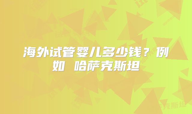 海外试管婴儿多少钱？例如 哈萨克斯坦