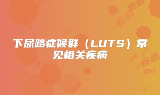 下尿路症候群（LUTS）常见相关疾病