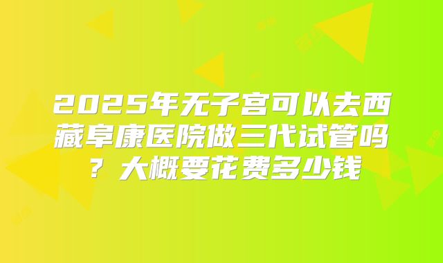 2025年无子宫可以去西藏阜康医院做三代试管吗?大概要花费多少钱