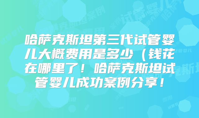 哈萨克斯坦第三代试管婴儿大概费用是多少（钱花在哪里了！哈萨克斯坦试管婴儿成功案例分享！