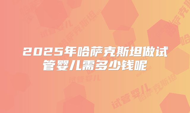 2025年哈萨克斯坦做试管婴儿需多少钱呢