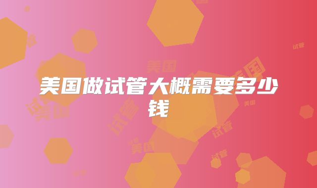 美国做试管大概需要多少钱