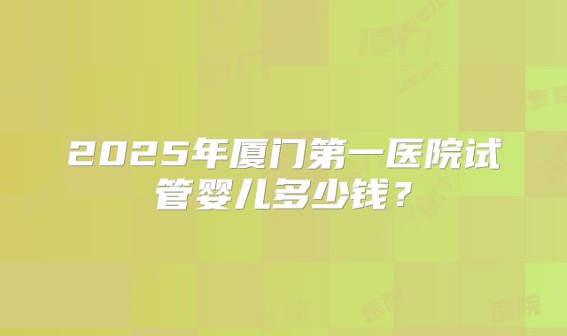 2025年厦门第一医院试管婴儿多少钱？