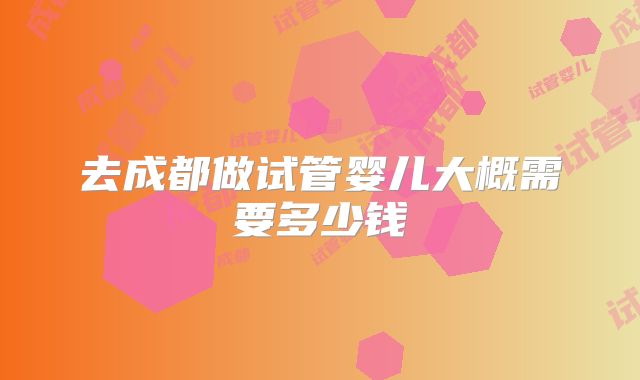 去成都做试管婴儿大概需要多少钱