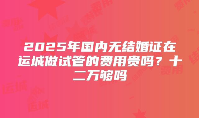 2025年国内无结婚证在运城做试管的费用贵吗？十二万够吗