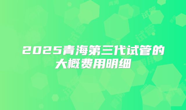 2025青海第三代试管的大概费用明细