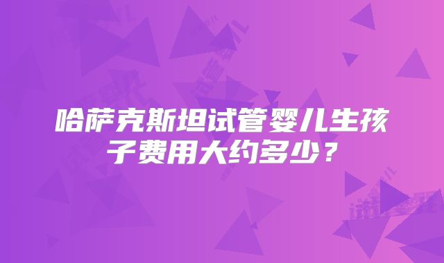 哈萨克斯坦试管婴儿生孩子费用大约多少？