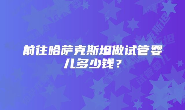 前往哈萨克斯坦做试管婴儿多少钱?