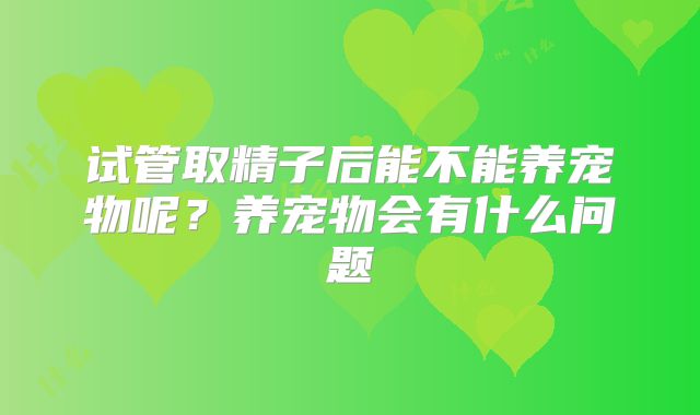 试管取精子后能不能养宠物呢？养宠物会有什么问题