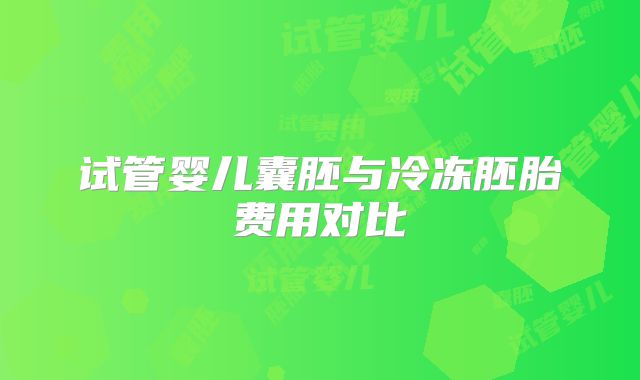 试管婴儿囊胚与冷冻胚胎费用对比