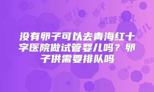 没有卵子可以去青海红十字医院做试管婴儿吗?卵子供需要排队吗