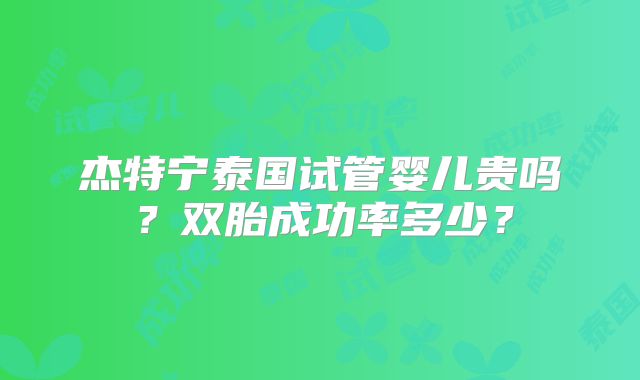 杰特宁泰国试管婴儿贵吗?双胎成功率多少?