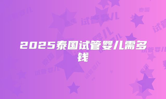 2025泰国试管婴儿需多钱
