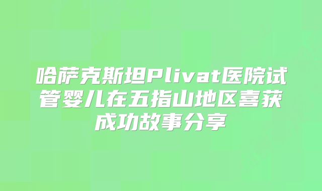 哈萨克斯坦Plivat医院试管婴儿在五指山地区喜获成功故事分享