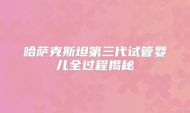 哈萨克斯坦第三代试管婴儿全过程揭秘