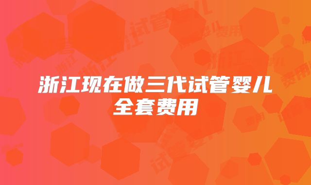 浙江现在做三代试管婴儿全套费用