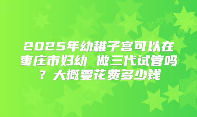 2025年幼稚子宫可以在枣庄市妇幼 做三代试管吗？大概要花费多少钱