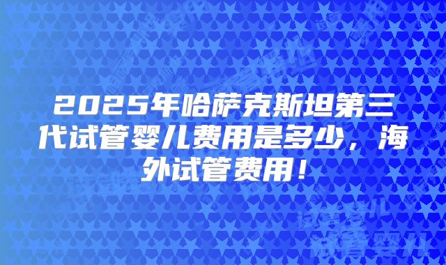 2025年哈萨克斯坦第三代试管婴儿费用是多少,海外试管费用!
