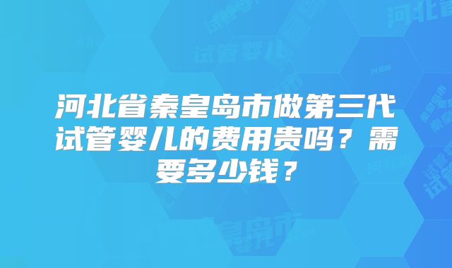 河北省秦皇岛市做第三代试管婴儿的费用贵吗?需要多少钱?