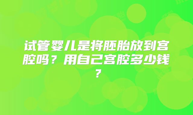 试管婴儿是将胚胎放到宫腔吗?用自己宫腔多少钱?