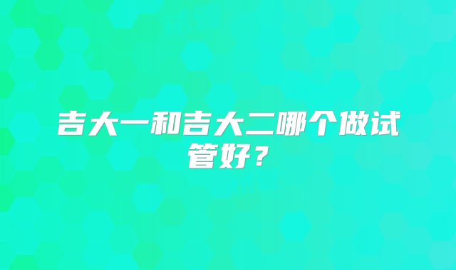 吉大一和吉大二哪个做试管好？