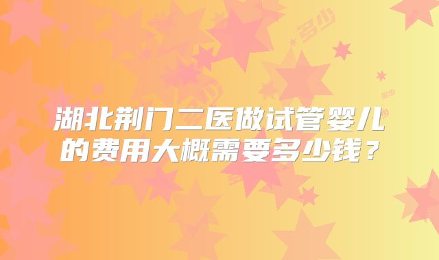 湖北荆门二医做试管婴儿的费用大概需要多少钱?