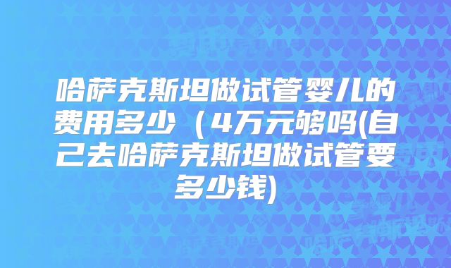 哈萨克斯坦做试管婴儿的费用多少（4万元够吗(自己去哈萨克斯坦做试管要多少钱)