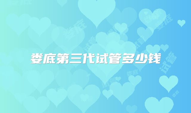 娄底第三代试管多少钱