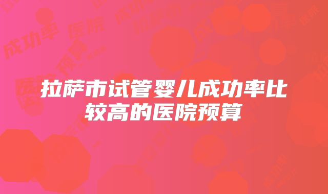 拉萨市试管婴儿成功率比较高的医院预算