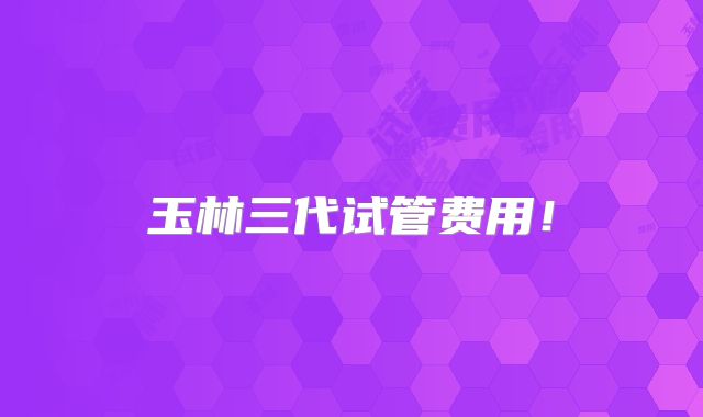 玉林三代试管费用！