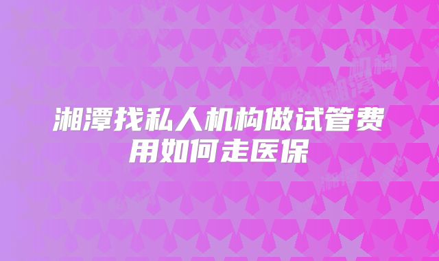 湘潭找私人机构做试管费用如何走医保