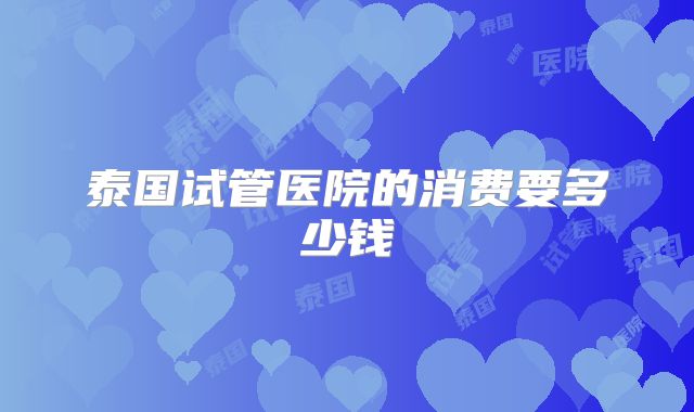 泰国试管医院的消费要多少钱
