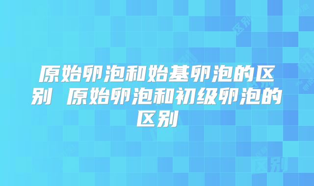 原始卵泡和始基卵泡的区别 原始卵泡和初级卵泡的区别