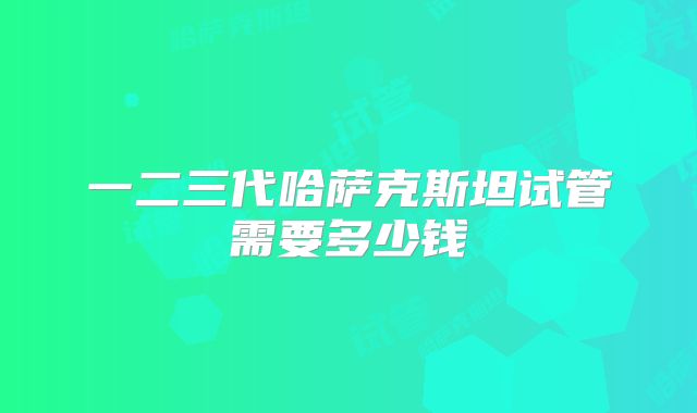 一二三代哈萨克斯坦试管需要多少钱