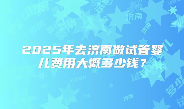 2025年去济南做试管婴儿费用大概多少钱？
