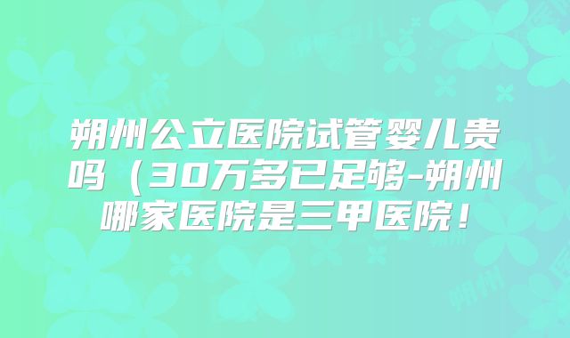 朔州公立医院试管婴儿贵吗(30万多已足够-朔州哪家医院是三甲医院!