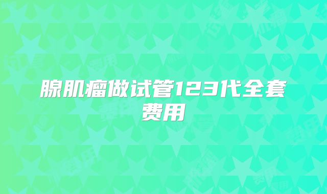 腺肌瘤做试管123代全套费用