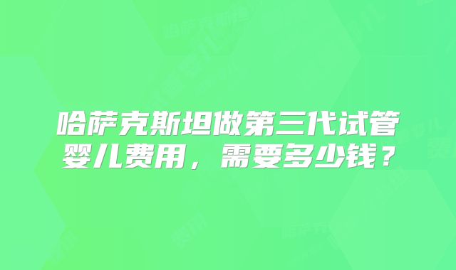 哈萨克斯坦做第三代试管婴儿费用，需要多少钱？
