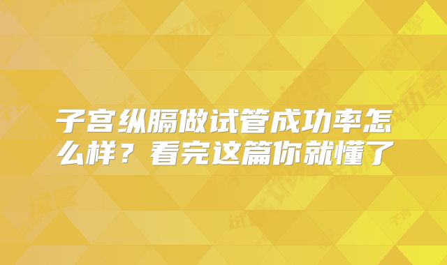 子宫纵膈做试管成功率怎么样？看完这篇你就懂了