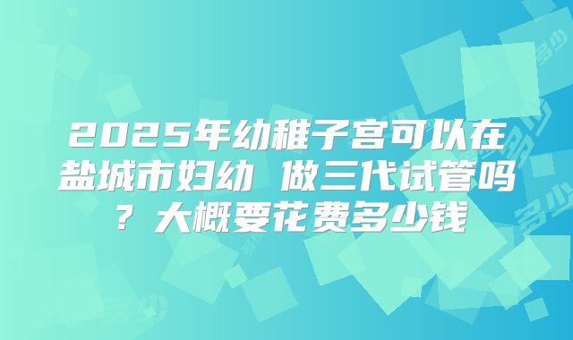 2025年幼稚子宫可以在盐城市妇幼 做三代试管吗?大概要花费多少钱